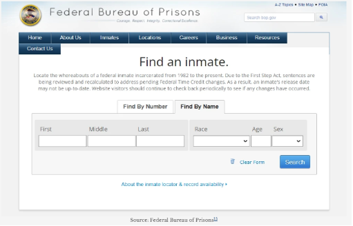 Prisons Inmate Search